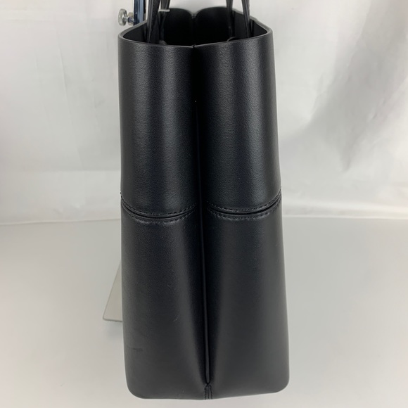 New Tory Burch Block-T Black Leather Tote - Picture 6 of 8
